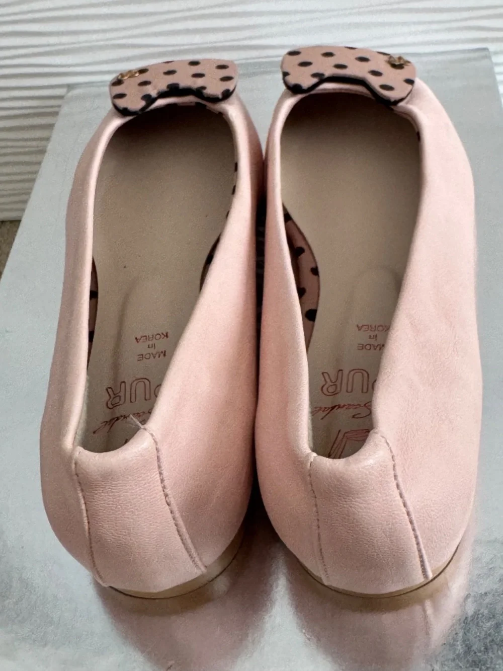 Korean Spur Sweet Little Kitty Flats Pink